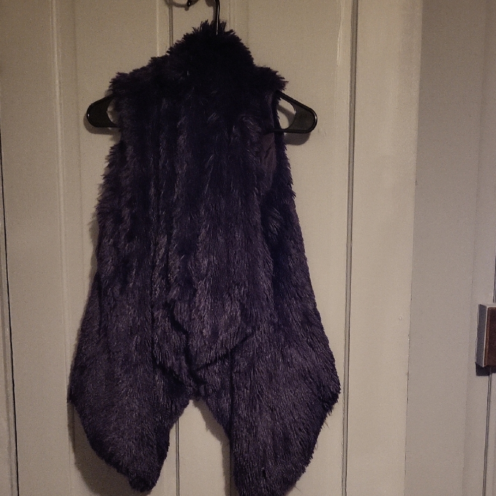 Jolt Purple Faux Fur Vest